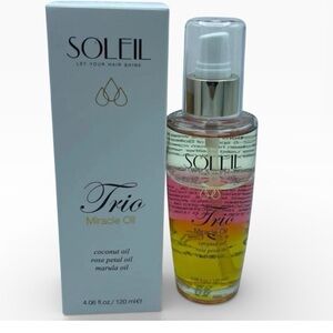 Soleil Trio Miracle Oil Coconut Rose Marula Hair Serum Shine 4.06 oz 120 ml